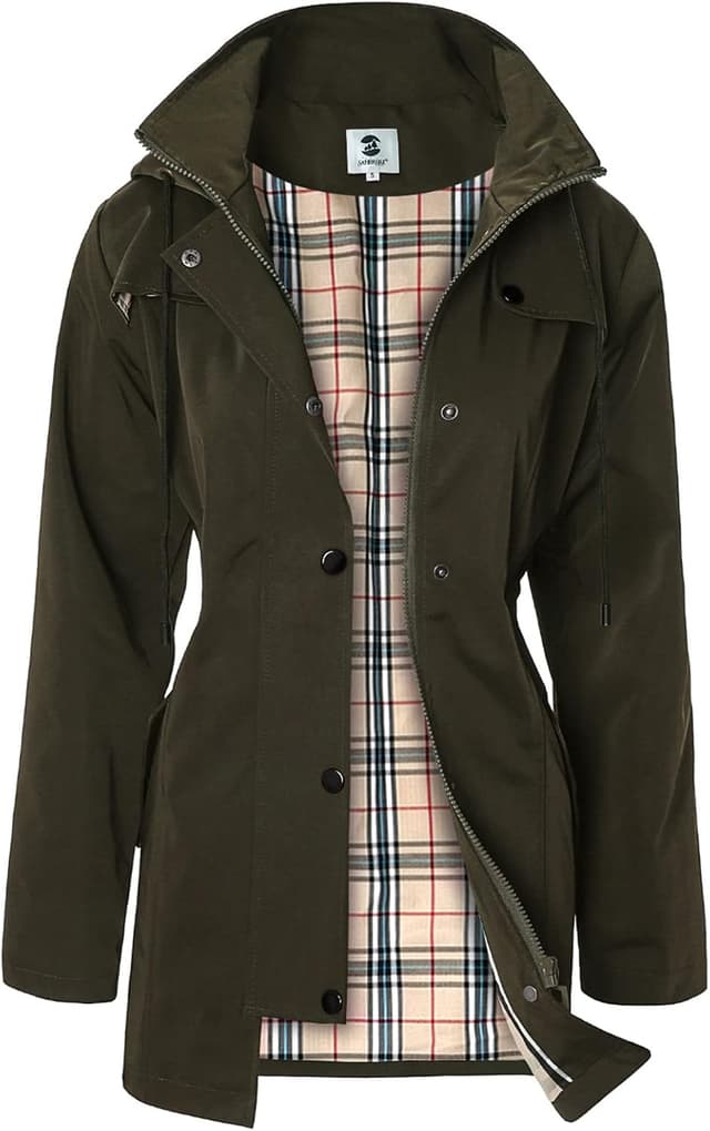 Detalle de SaphiRose PONCHO Regenjacke Damen – winddicht, wasserdicht mit Kapuze und atmungsaktivem Futter