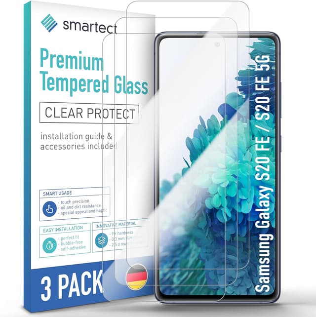 Detalle de Smartect Verre Trempé pour Samsung Galaxy S20 FE (3 pièces) – Clear, dureté 9H, sans bulles