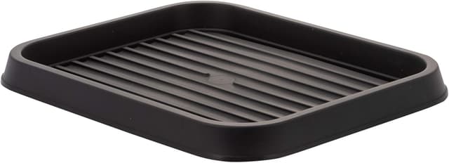 Detalle de Iris Ohyama SHT-S, set da 3 scolapiatti/vassoio scarpiera in plastica impilabile con cestino per stivali, nero