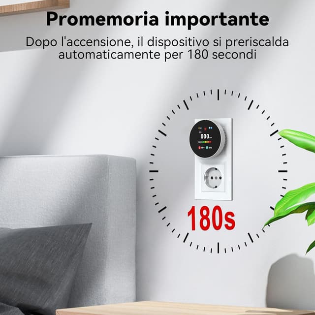 Detalle 2 de CHZHVAN Rilevatore gas CO 4-in-1 plug-in