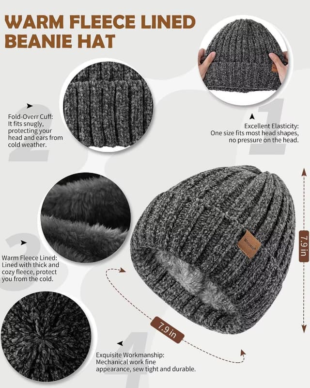 Thumbnail 1 de Winuesa 4-Piece Beanie Set 70in 🧣