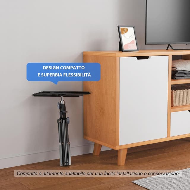 Thumbnail 6 de LEORFI Supporto per Proiettore treppiede per laptop con altezza regolabile 45–115 cm e piatto pieghevole, portata fino a 10 kg