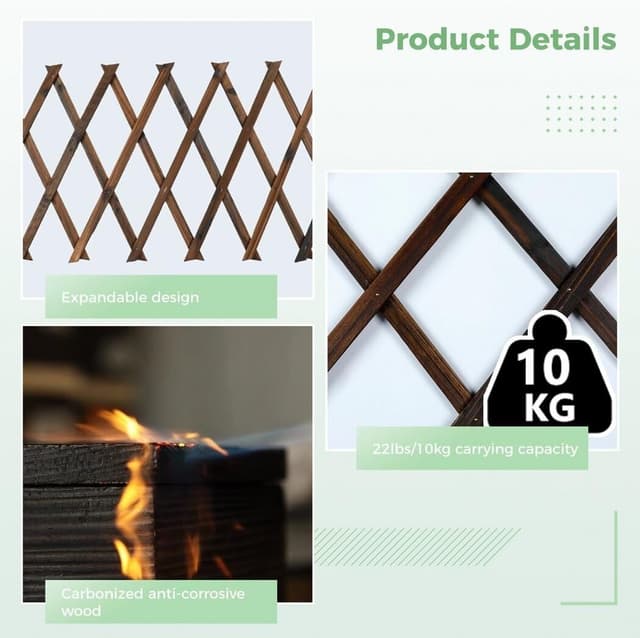 Thumbnail 6 de Expandable Wooden Trellis Panels 30×190cm