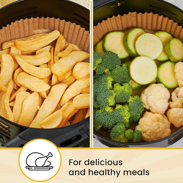 Detalle de Baker's Signature Round Air Fryer Liners Disposable (125 pcs, 8 inch / 20 cm)