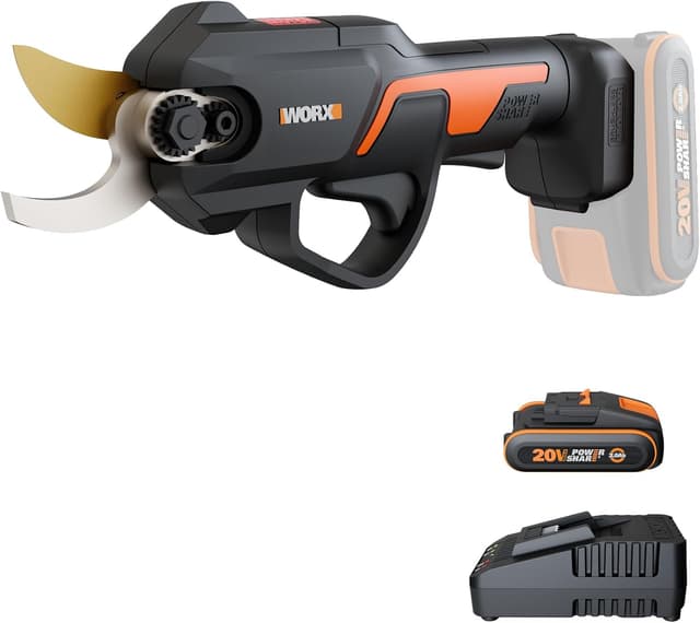 Detalle de WORX Sécateur sans fil 20V WG330E brushless — coupe jusqu’à 25 mm, batterie 2Ah incluse