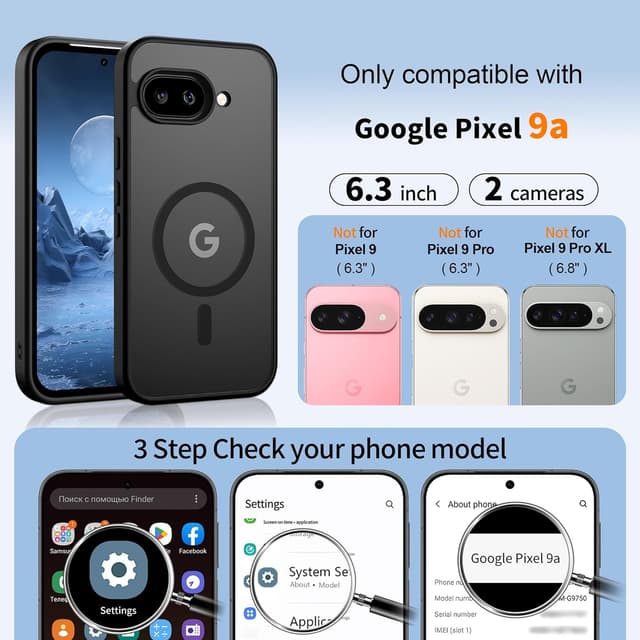 Detalle de Google Pixel 9A Magsafe case with 2 protectors