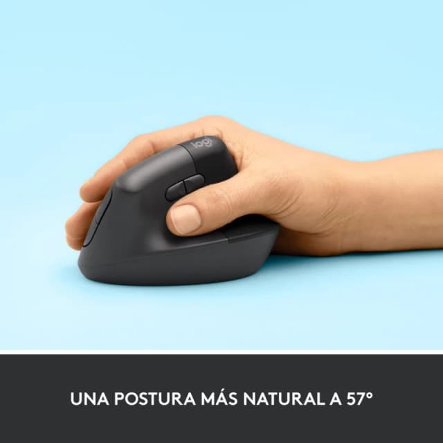 Detalle 2 de Logitech Lift Ratón vertical para diestros 4000 DPI gris-negro