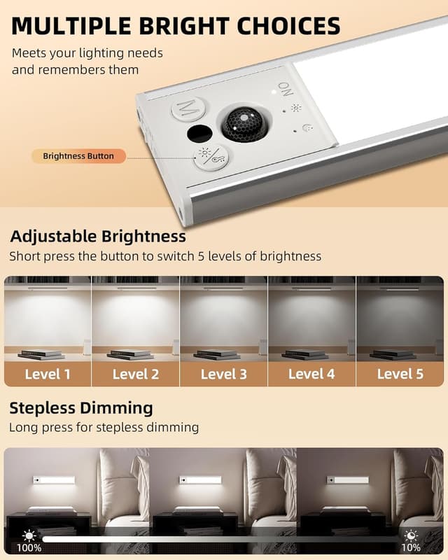 Detalle 2 de EZVALO 10inch under cabinet lighting motion sensor