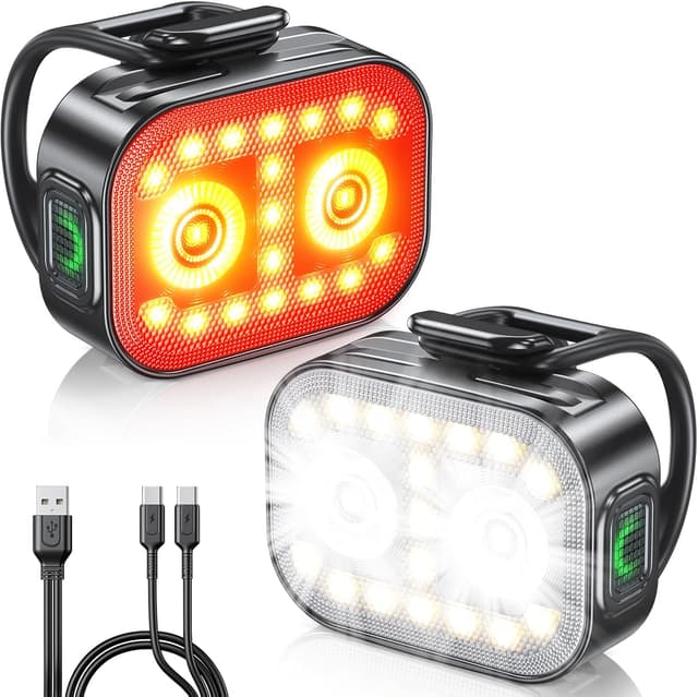 Detalle de Rolgno Luz Bicicleta 27 g Delantera y Trasera