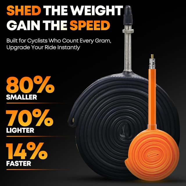 Detalle de CYCLAMI 4er‑Pack TPU Fahrradschläuche für 700×18–32C, 700×32–47C & MTB 29" mit Presta-Ventil