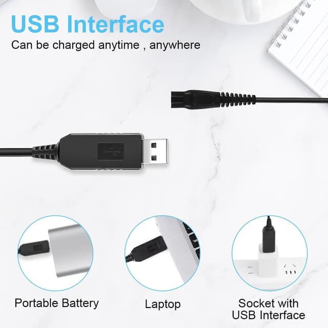 Thumbnail 5 de Vicloon Câble Chargeur USB 12V pour rasoir