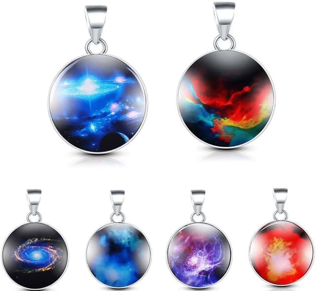 Detalle 2 de COHEALI 40 Stück Edelstahl-Rund-Blenden-Anhänger als Rohlinge für DIY-Schmuck (ca. 20 mm)