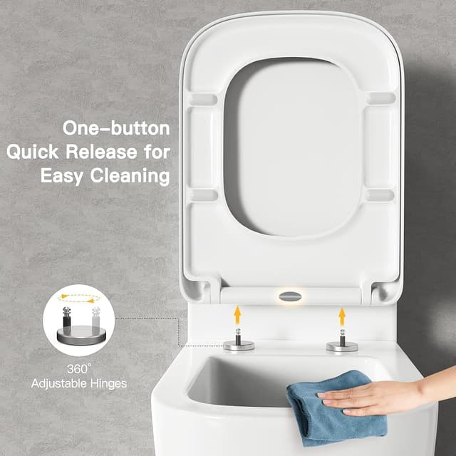 Thumbnail 4 de Pipishell Square Toilet Seat 35.1×46.1 cm 🚽