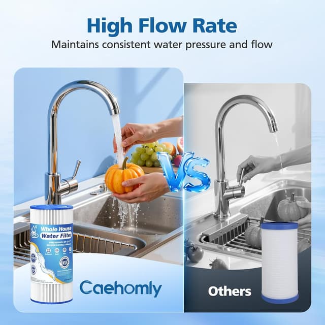 Thumbnail 6 de 5 Micron 10" x 4.5" Whole House Water Filter Replacement (4-Pack) for GE FXHSC / DuPont WFHDC3001 and more