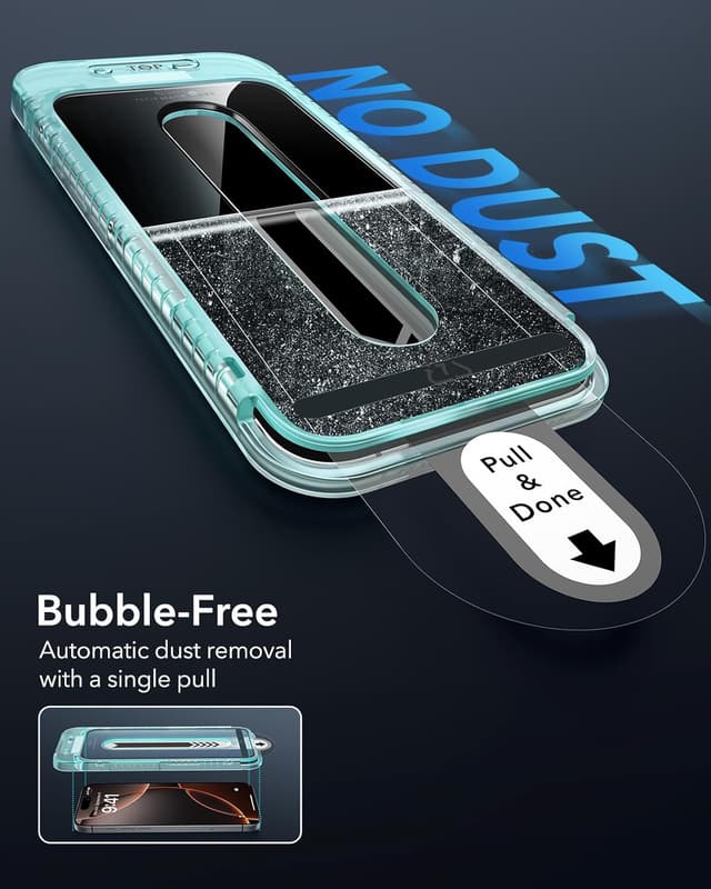 Detalle 1 de ESR 3 Pack iPhone 16 Pro Max Tempered Glass Screen Protectors (Full Coverage, 9H)