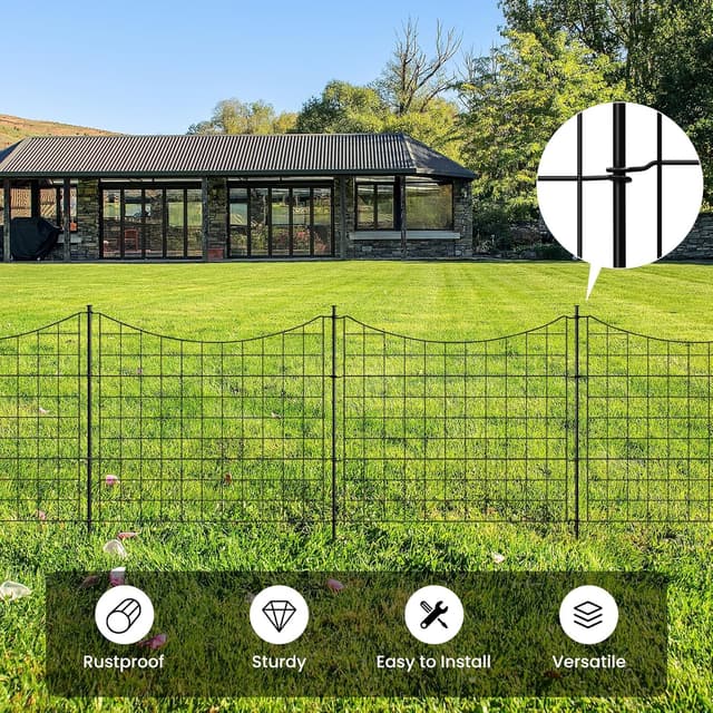 Detalle 2 de WOLTU Vallas Decorativas para Jardín 🏡 Set 10 Negro