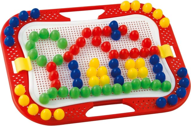 Detalle 2 de Quercetti FantaColor Design – Mosaico Montessori con chiodini colorati (20 mm) per bambini dai 4 anni, gioco creativo in legno/struttura traforata