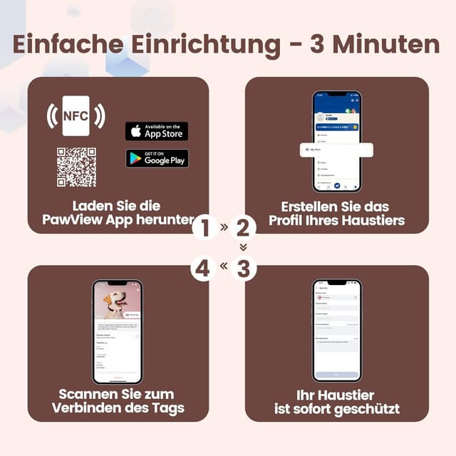 Thumbnail 6 de PawView personalisierte QR-Code & NFC Silikon-Hundemarke wasserdicht – geräuschloser Klickverschluss