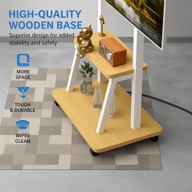 Thumbnail 6 de DIOOSN Rolling TV Stand 32–80in