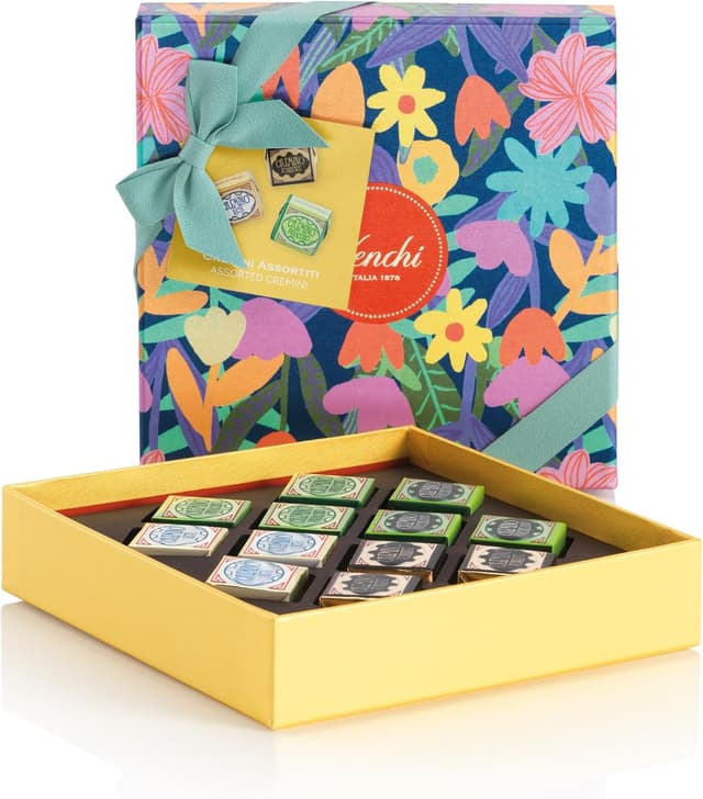 Detalle de Coffret Printemps Venchi avec 12 Cremino sans gluten (135 g) – collection illustrée Teresa Rego
