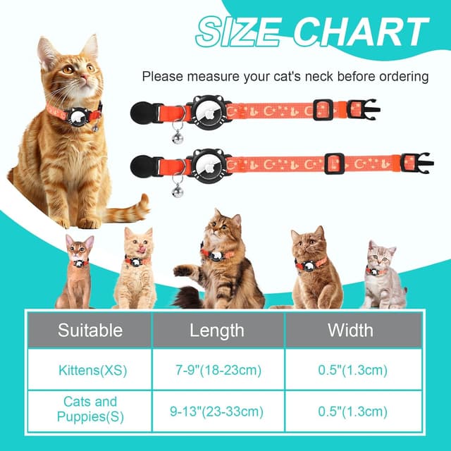 Thumbnail 5 de Ytanest Reflective Airtag Cat Collar XS 7-9 Inch