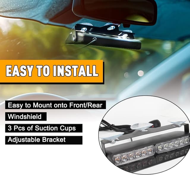 Detalle 2 de I LITTON Amber & White Windshield Strobe Light 8.4" 🚨