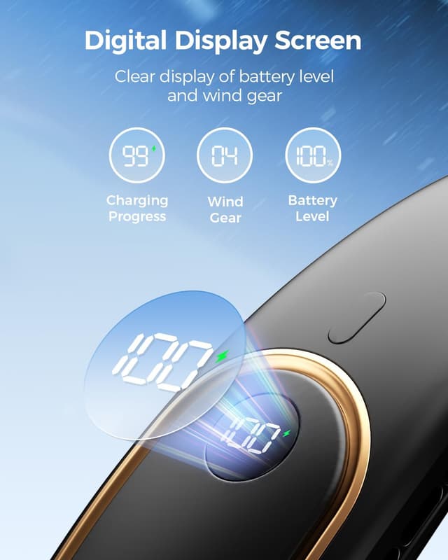 Detalle de Bearwind neck fan with 5000mAh battery