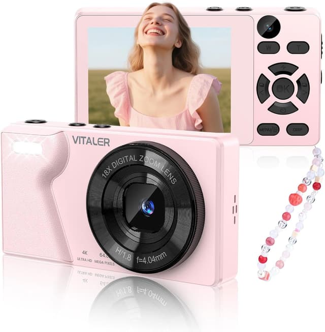 Detalle de Digital Camera 4K 64MP Compact Camera, 32GB