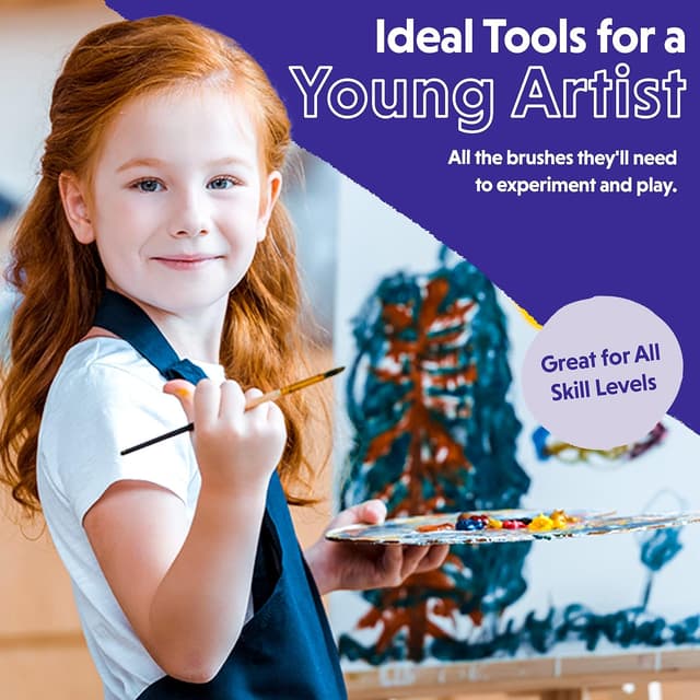 Thumbnail 5 de Crafts 4 All Acrylic Paint Brushes Pack of 18