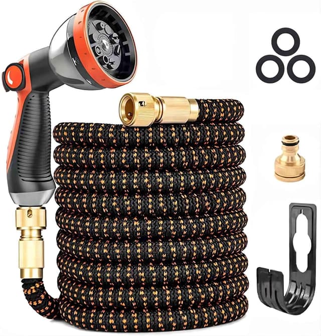 Detalle de Yofidra Expandable Garden Hose Pipe 75FT with 10-Function Spray Nozzle and 3-Layer Latex