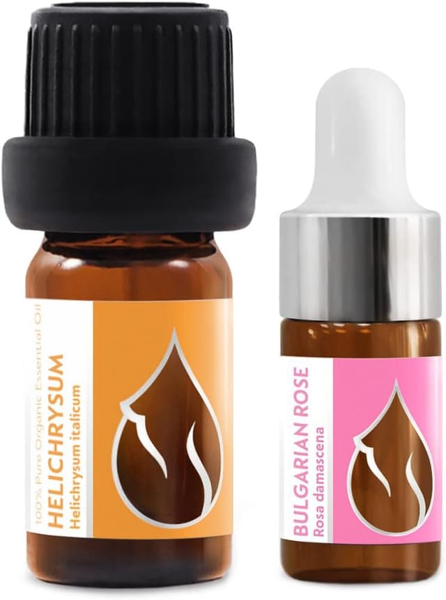 Detalle de Set di oli essenziali biologici “Lusso” Elicriso (5 ml) + Rosa (3 ml) 100% puro e non diluito
