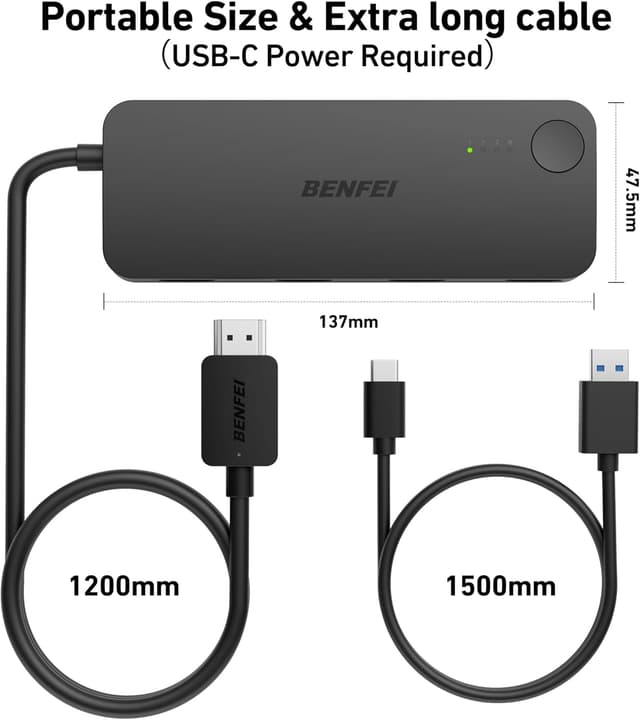 Thumbnail 2 de BENFEI HDMI Switch 4‑in‑1 4K@60Hz