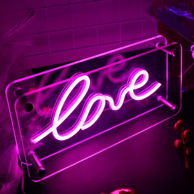 Detalle de LOVE-Neonschild USB, doppelschichtiges Acryl