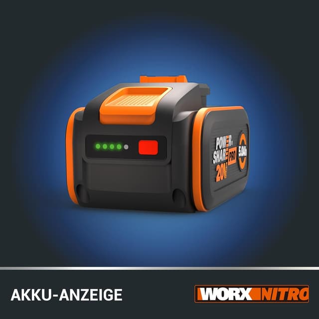 Detalle de WORX WA3645 Original PowerShare Pro Akku 20V 5,0 Ah Li-Ion mit Heatshield-Technologie