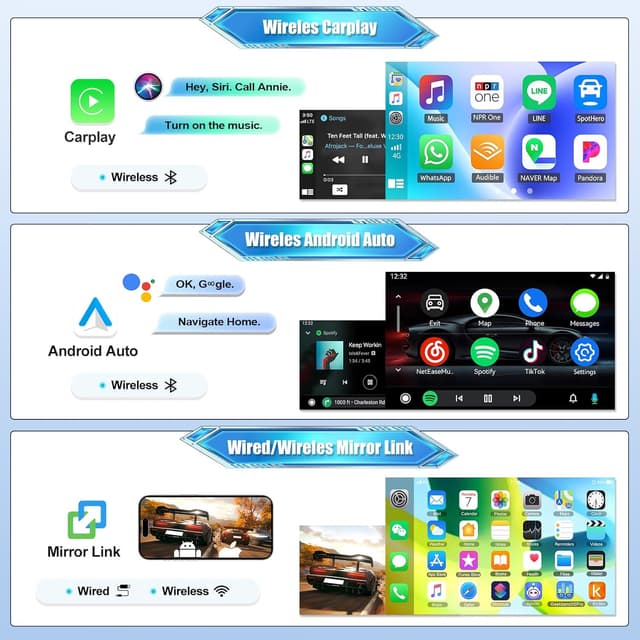 Detalle de GOHHDL Android 15 4G+128G autoradio 2DIN per Nissan Qashqai J11 e X-Trail T32 (2013-2017) con Wireless CarPlay, Android Auto, GPS e retrocamera