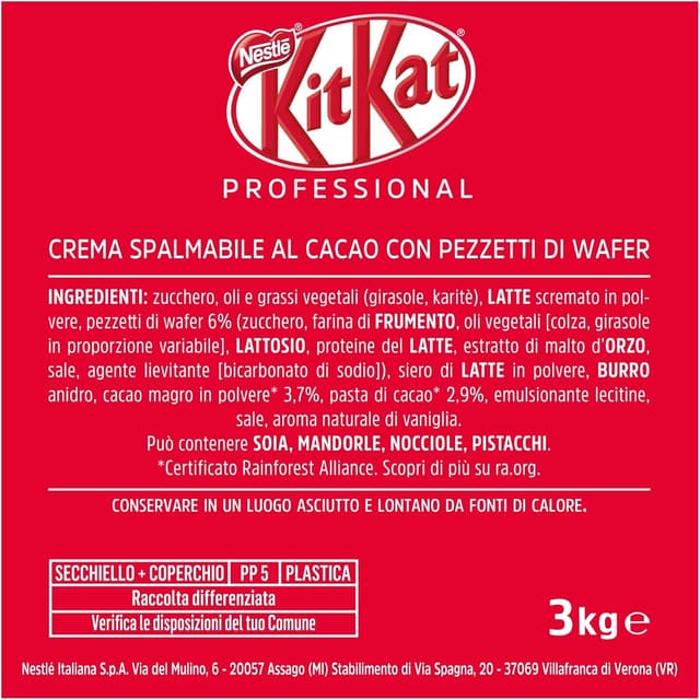 Thumbnail 16 de KITKAT Chocolate Untable con Galletas, Cubo 3kg 🍫