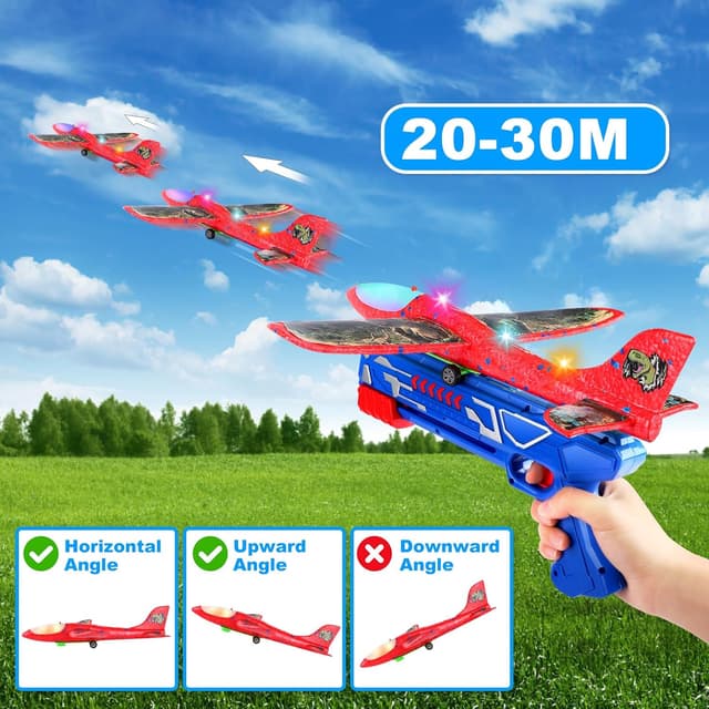 Detalle de Mieryd Avion Juguete lanzador con LED 15–20 m