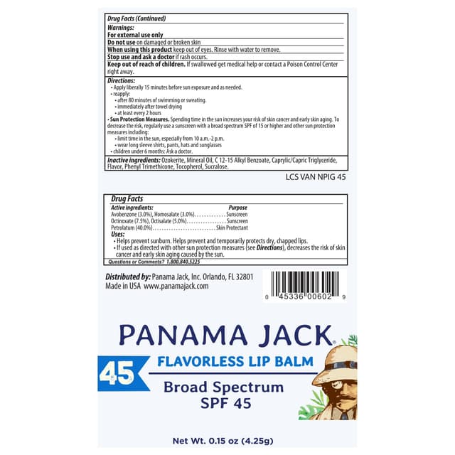 Detalle de Panama Jack Sunscreen Lip Balm SPF 45 (Broad Spectrum UVA-UVB) for Dry, Chapped Lips