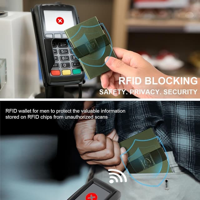 Detalle 2 de TOYFID Slim Wallet Men metal card holder RFID