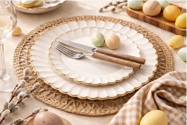 Detalle de By Madee HEAVYWEIGHT 60-Pc Ivory Plates