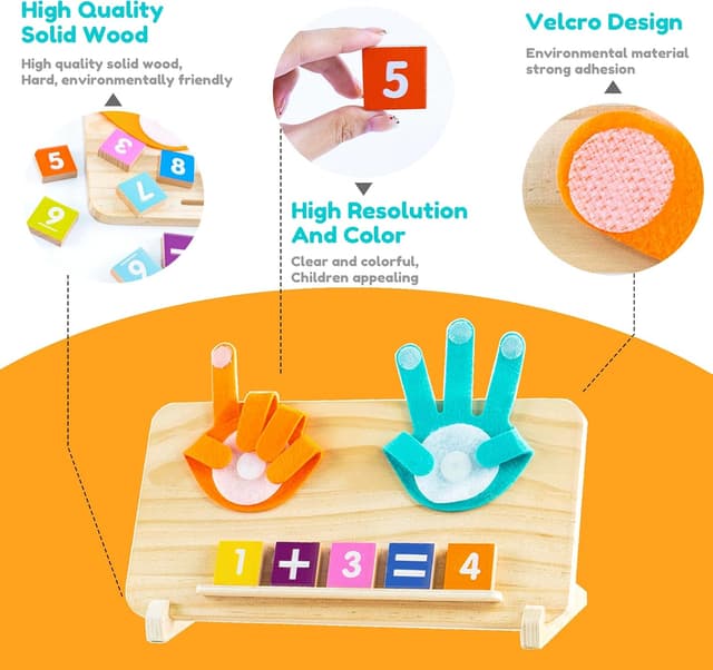 Detalle de GEMKARRY Montessori Number Blocks and Maths Cards for 3–6