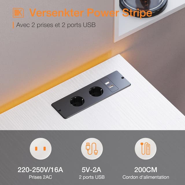 Thumbnail 4 de ODK Schreibtisch 120x48x75,5 cm mit 3 Schubladen