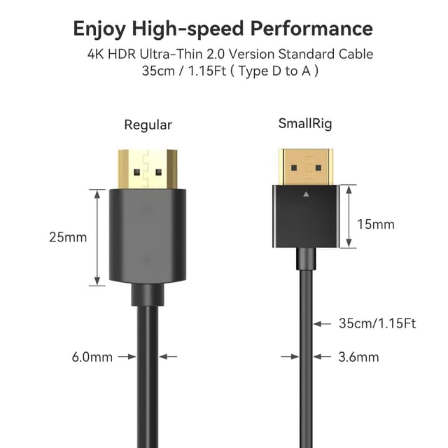 Thumbnail 2 de SMALLRIG 3042 Câble 4K Ultra Slim 35cm