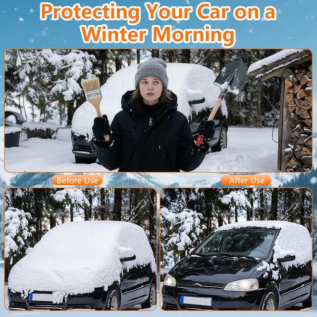 Detalle de Alaoo Copri Parabrezza antighiaccio e antigrandine con corda elastica (145×228 cm)