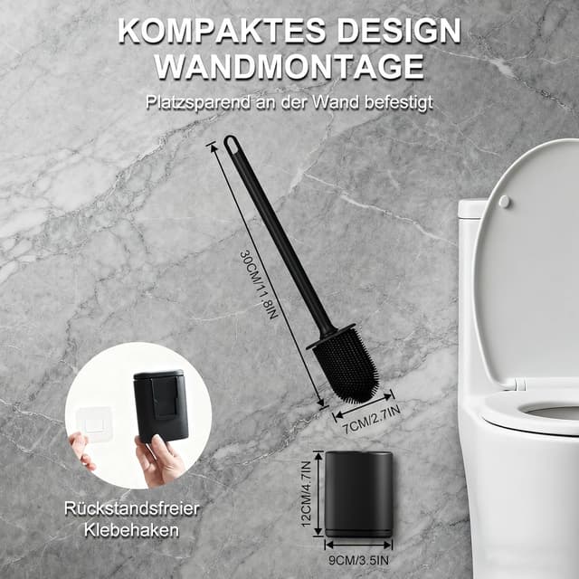 Thumbnail 2 de Escobilla de baño de silicona con montaje en pared