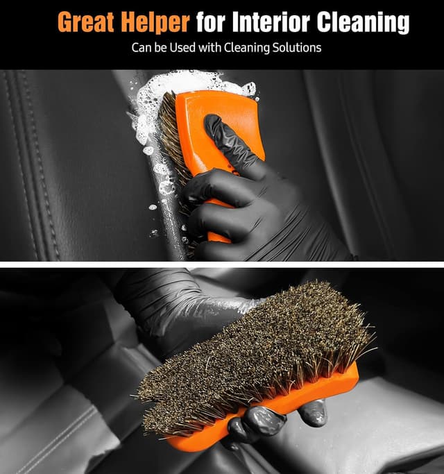 Detalle de Leather brush set for car interiors