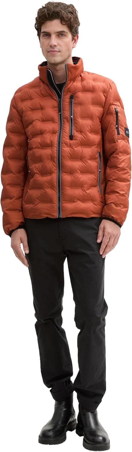 Detalle de TOM TAILOR 1044092 giacca da uomo trapuntata leggera ibrida con cappuccio riponibile