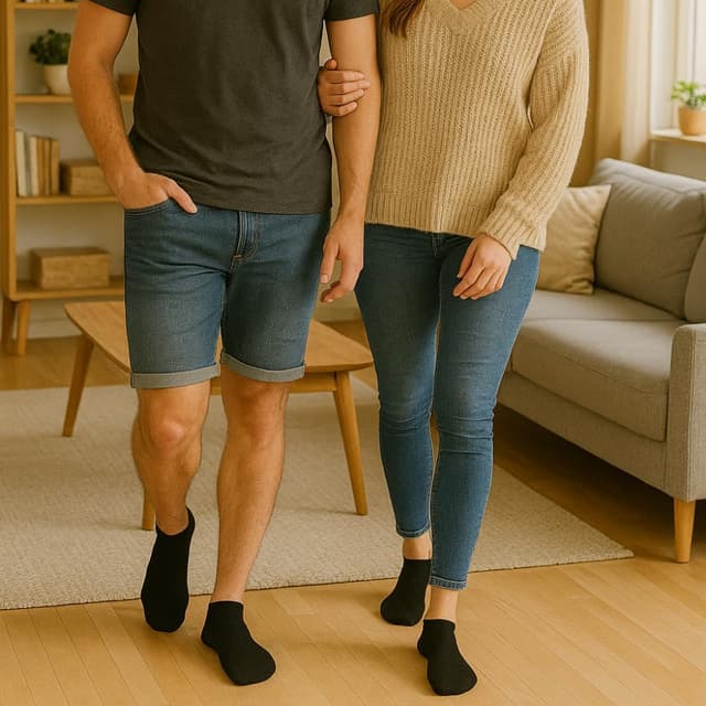 Thumbnail 6 de Sneaker-Socken (10 Paar) aus Baumwolle für Herren & Damen, atmungsaktiv, kurz – Schwarz/Weiß/Grau, Größen 35-38 bis 47-49