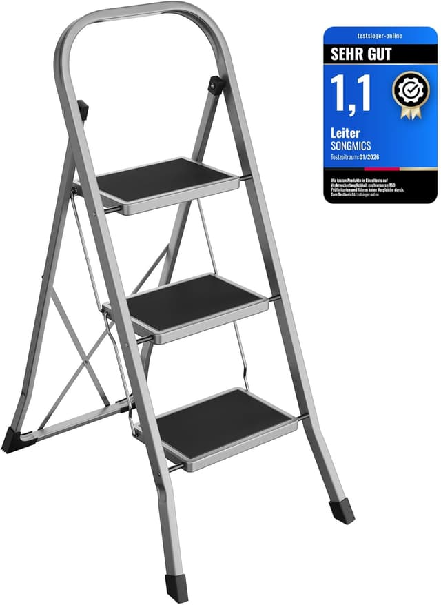 Detalle de SONGMICS Trittleiter GSL003GY01 3 Stufen