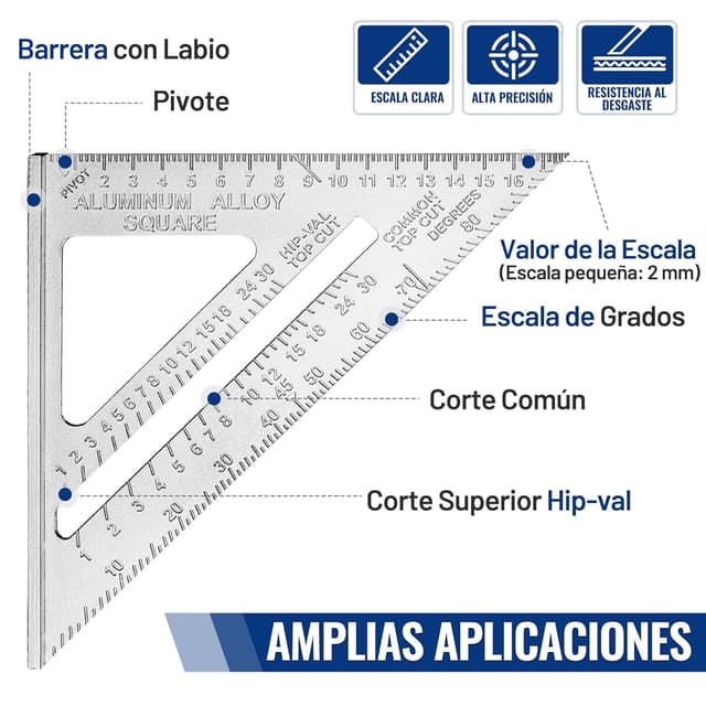 Detalle 2 de WORKPRO Escuadra 180mm de Aluminio